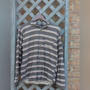 EARTHBOUND Casual Striped Cotton Button Up Shirt